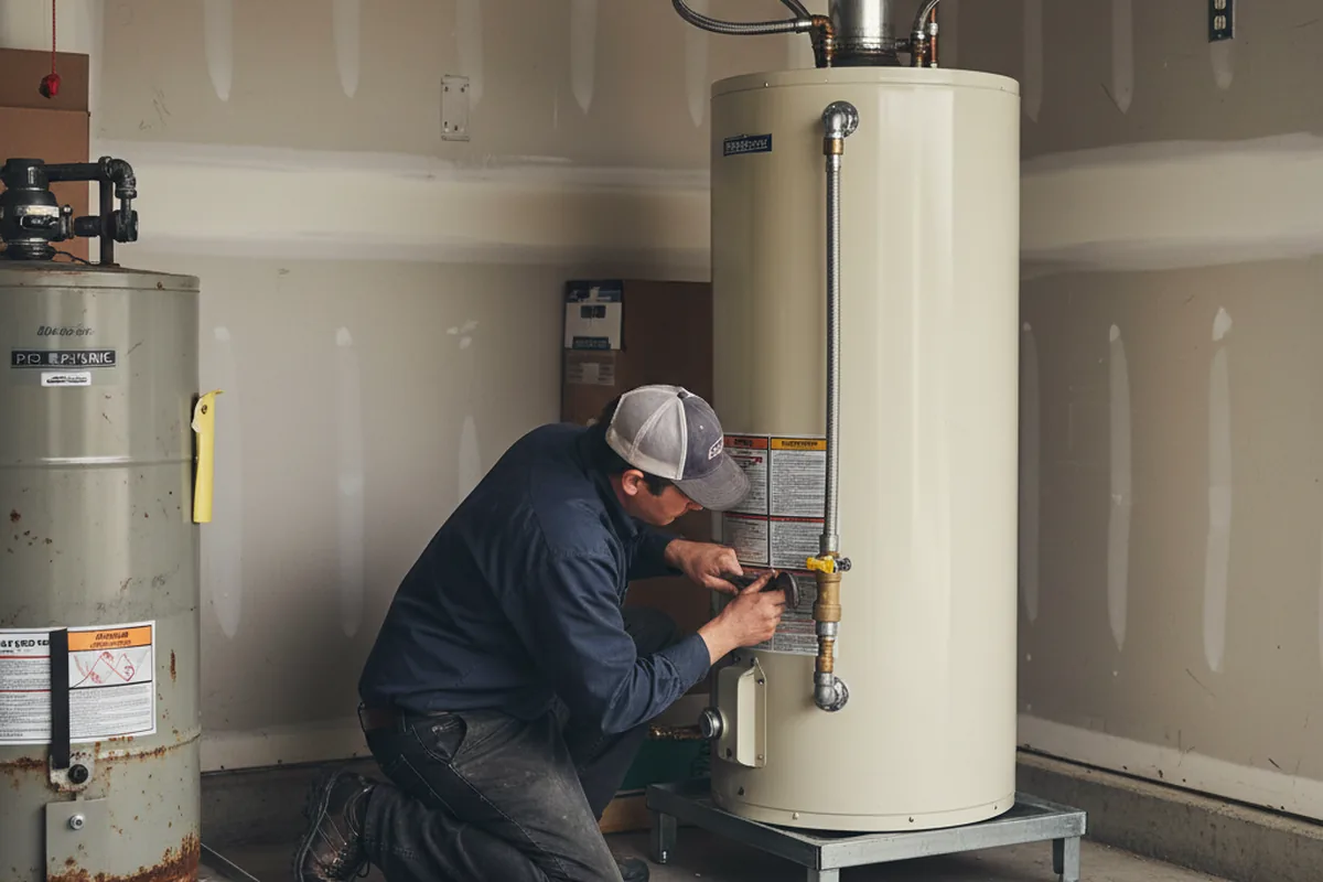 Water heater and shutoff valve replacement in Barksdale