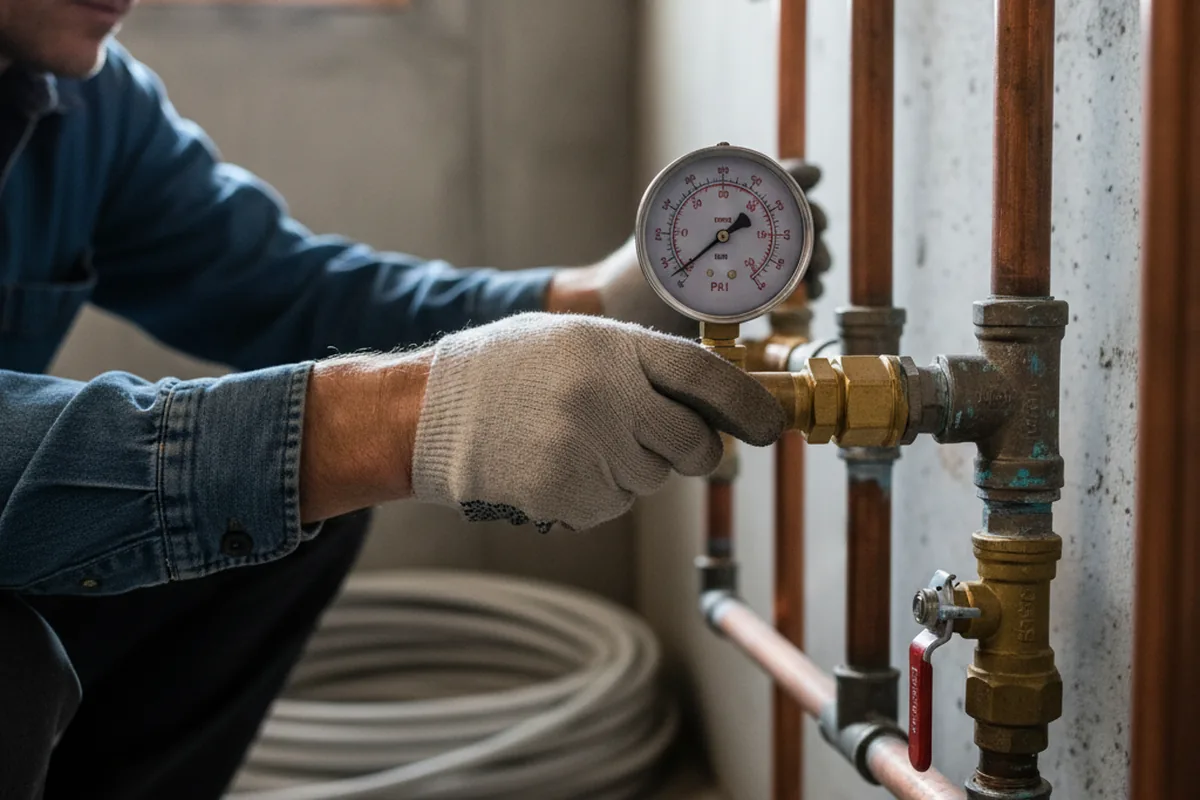 Pressure testing a repaired line during Water Line Repair in Barksdale
